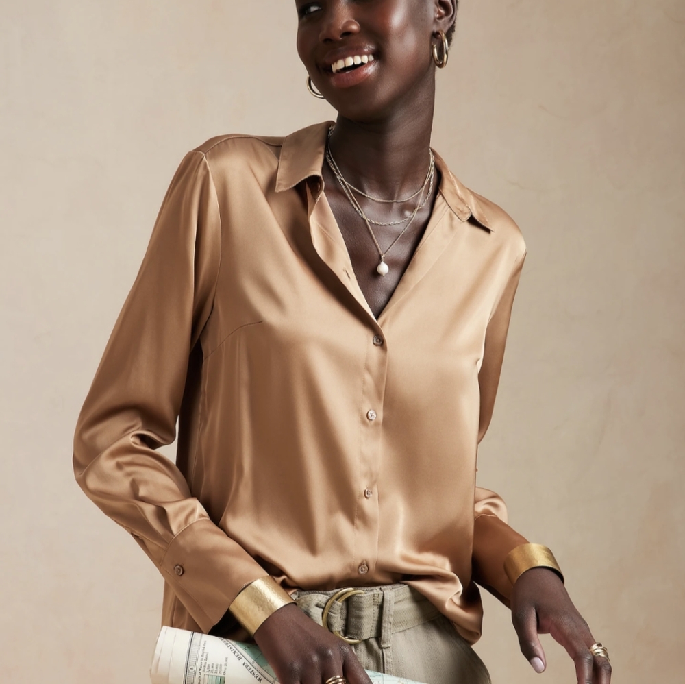 Banana Republic Classic Fit Satin Shirt